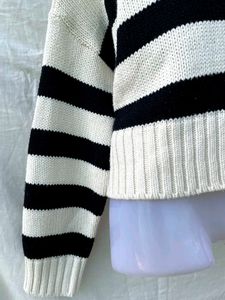 Striped Knit Pullover Sweater