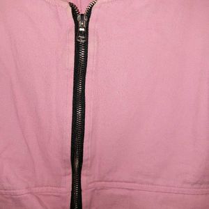 Pink Zip-Up Crop Jacket