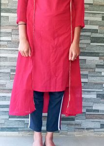 Red Cotton Kurta