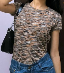 Patterned Fitted Tee