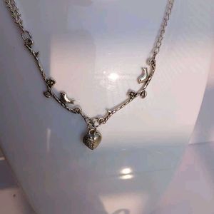 Heart &amp; Bird Necklace