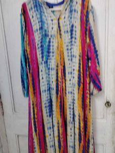 tie die women flared kurta