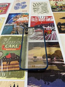 Transparent Cover With Blue Sides For iPhone 12/12pro
