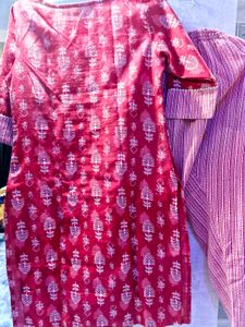 Red Kurta Pant Duppta Set