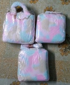 Cute Plush Cartoon Teddy Bags Set of 3