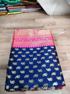 Elegant Silk saree with golden zari border