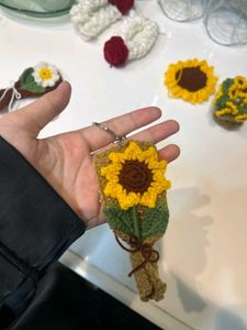 Crochet Flower Bouquet Keychain