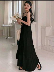 Black Summer Tie Up Dress