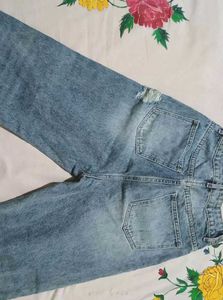 Urbanic Distressed High Waist Washed Blue Jeans
