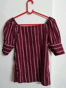 Striped Bardot Top