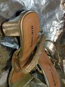 Branded Marc Loire Box Heels With Diamonds Strips