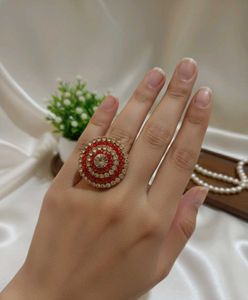 Red &amp; Crystal Brooch