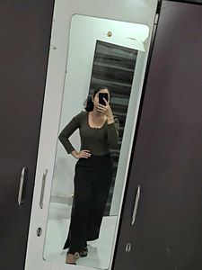 Black Wide Leg Pants with side slits