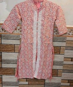 Pink Embroidered Sharara Set
