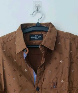 Spykar&#39;s Brown Patterned Casual Shirt