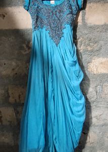 Cyan Color Wedding Were With Ambroidary Work