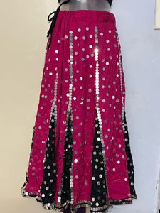 Navratri Pink &amp; Black Embellished Lehenga CholiSet