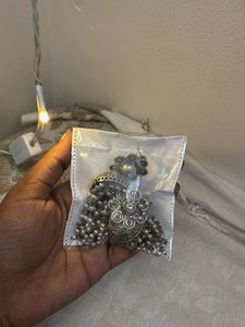 Silver Jhumka Earrings