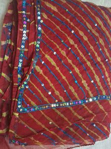 Lehriya Maroon Saree