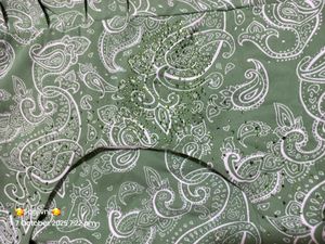 Green Patterned Long Sleeve Top