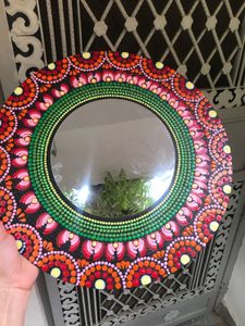 Dot Mandala Mirror Green And Orange