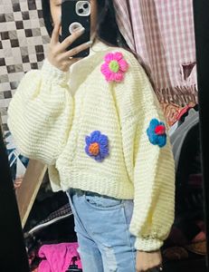 Crochet Flower Cardigan