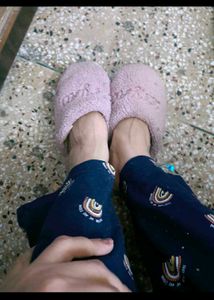 Pink Warm Slippers In 5:5 -6 Size For Women