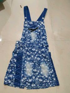 Cute Star Denim Jumper Dress