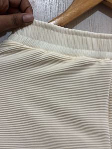 Cream Wide Leg Lounge Pants