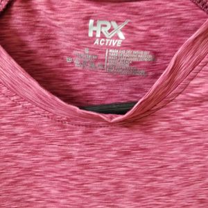 HRX Women Maroon Solid Rapid Dry Running T Shirt