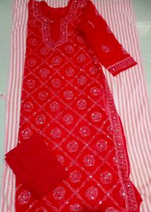 Chikankari Mirror Work Kurti
