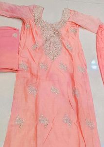 Peach Embroidered Salwar Kameez