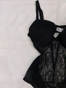 🩸🕷⛓️goth Grunge Mesh Bodysuit Bralette Top
