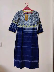 BRAND NEW Indigo Print Aurelia Kurti (XS/S)