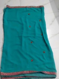 Synthetic Saree With BLOUSE