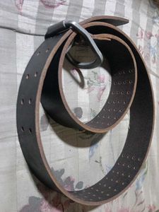 Leather Belt with Unique Buckle