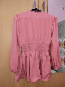 Pink V-Neck Long Sleeve Top (AK)