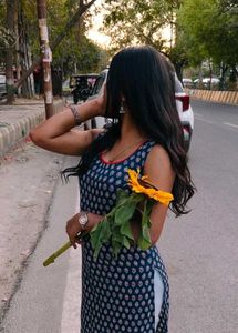 Printed Blue Kurta