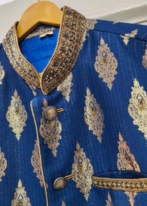 Navy Blue Jacket &amp; Gold Kurta