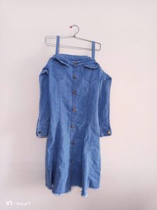Denim Cold Shoulder Dress