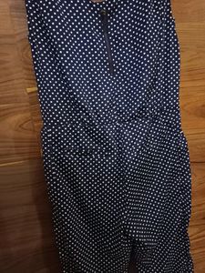 Blue N White Polka Dot Jumpsuit