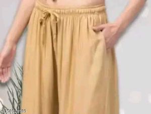 Beige Palazzo Pants - Plus Size Comfort