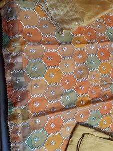 Orange Embroidered Salwar Kameez