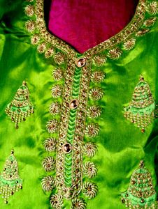 Golden embroidery Work Kurta Salwaar With Duptta