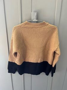 Two-Tone Knit Sweater