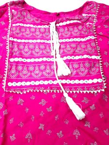 Elegant Pink Cotton Suit Set