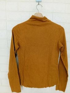 Zara Brown Turtleneck Top
