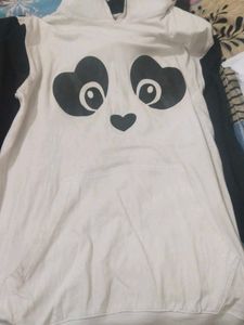 Panda Themed Cotton Hoodie For Girls