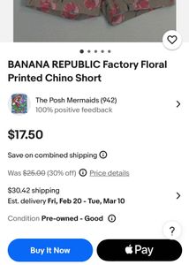 Orginal Banana Republic shorts at 70% disc