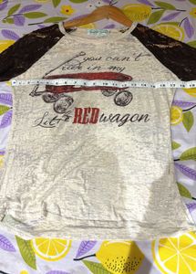 Beautiful Lace Sleeve Imported Tee